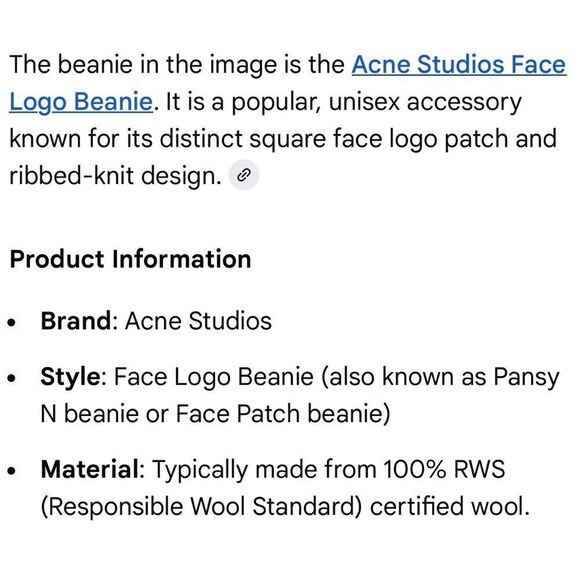 Acne Studios Face Logo Pansy Wool Peach Pink Knit Beanie main image 7